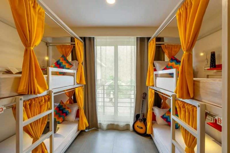 Bed in 6 Bed Female Only AC Dormitory Room with Balcony and Ensuite Bathroom 1