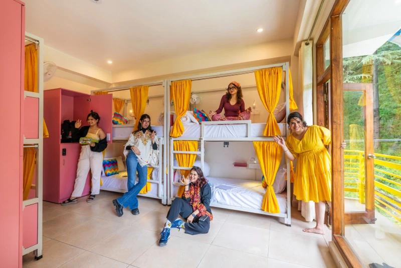 Bed in 6 Bed Female Only Dormitory Room with Balcony & Mountain View and Ensuite Bathroom 1
